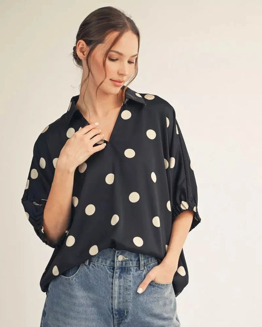 The Brittany Polka Dot Top