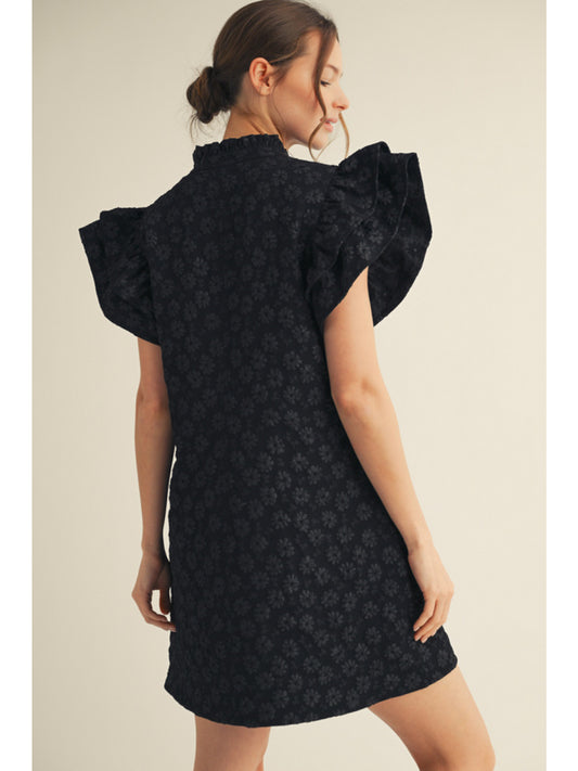 Black Floral Embroidered Dress