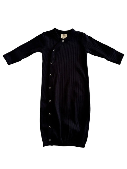 Black Organic Newborn Gown
