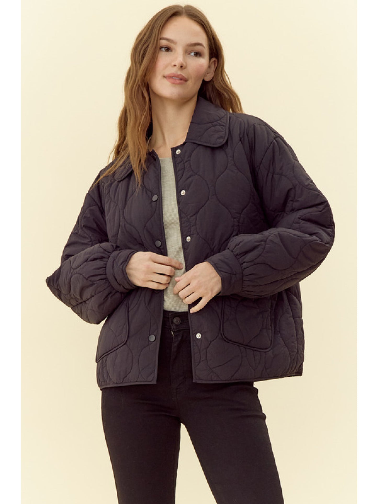 Black Quilted lightweight Jacket