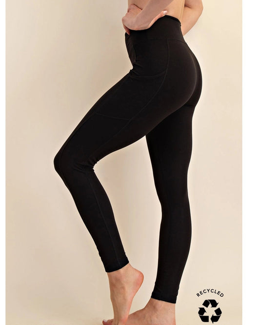 Black Butter Soft Basic Full length leggings with pockets