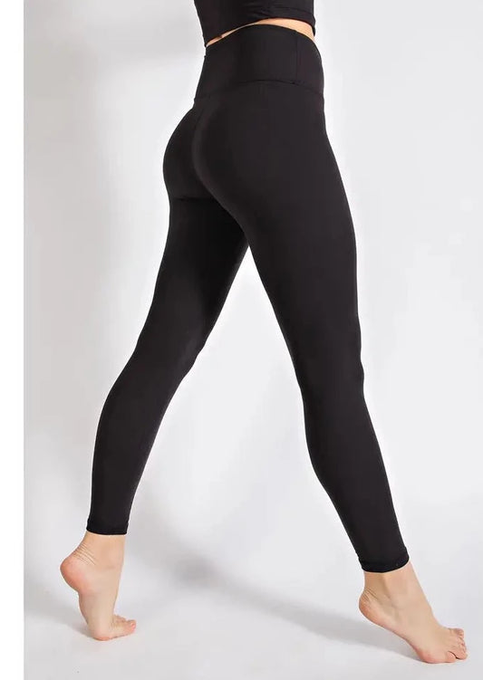 Black full-length butter leggings