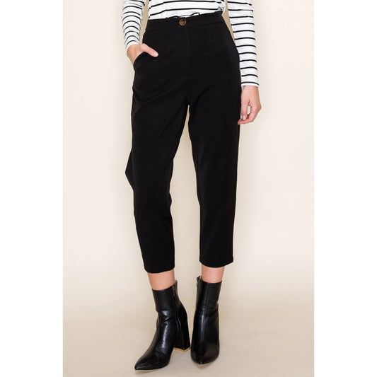 Black Waist Band Button and Zipper Closer Pants