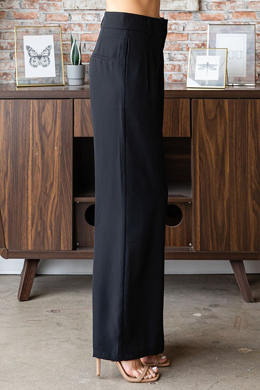 Black Straight leg wide leg pants