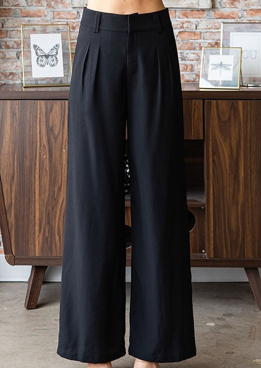 Black Straight leg wide leg pants