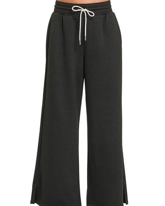 Black Scuba Drawstring Pants