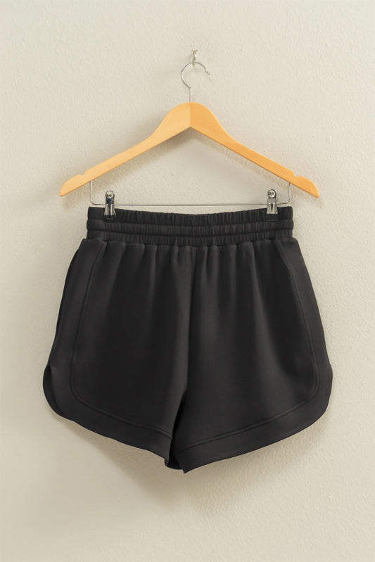 Black Scuba Loose Shorts