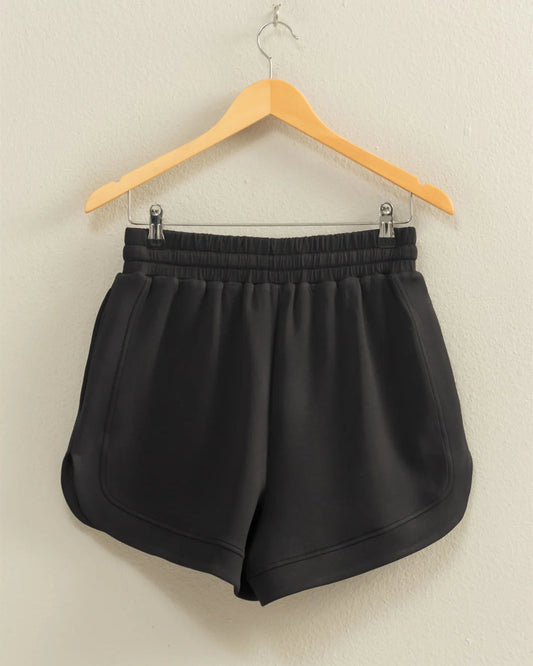 Black Scuba Loose Shorts