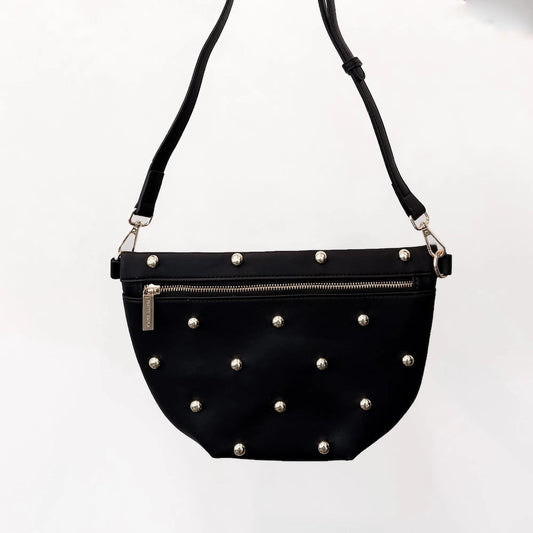 Black Chic Gold Stud Bum Bag