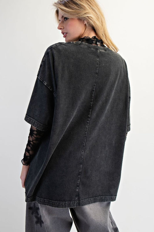 Black Oversized boxy tee