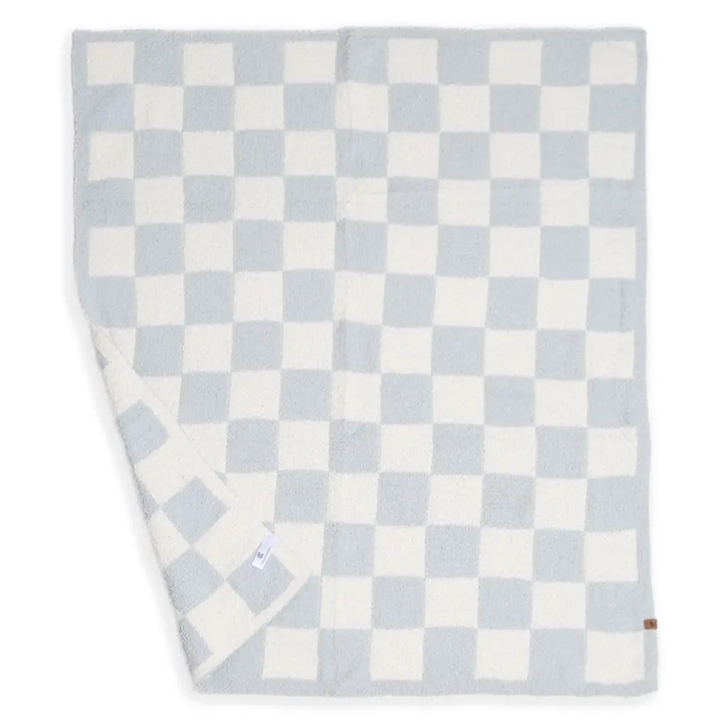 Blue Check Pattern Soft  Kids Throw Blanket