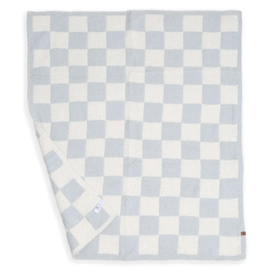 Blue Check Pattern Soft  Kids Throw Blanket