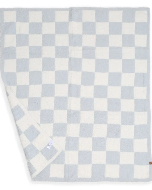 Blue Check Pattern Soft Kids Throw Blanket