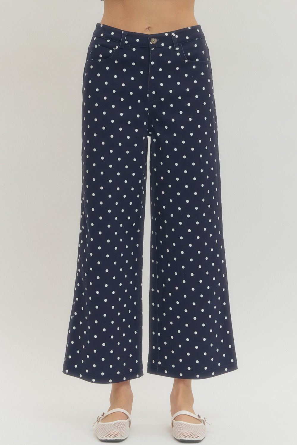 Navy Polka Dot Pant