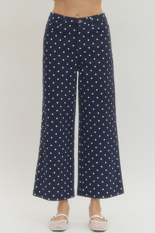 Navy Polka Dot Pant