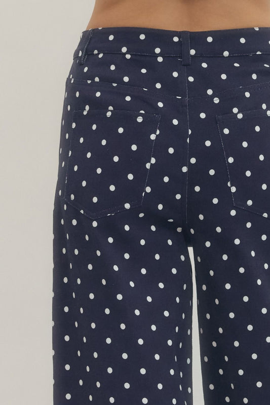 Navy Polka Dot Pant