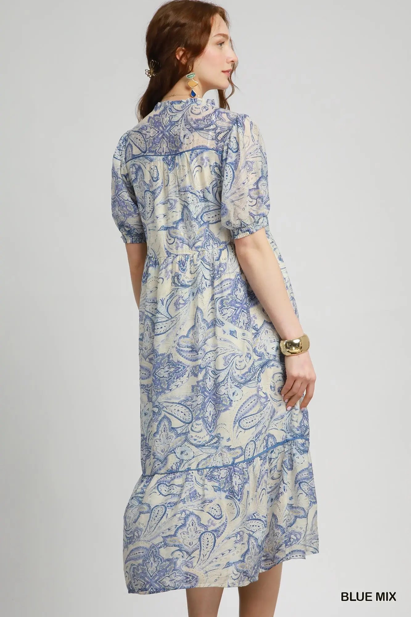 The Izzy Tiered Blue floral dress