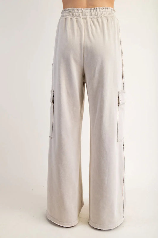 Snow washed cargo sweatpants