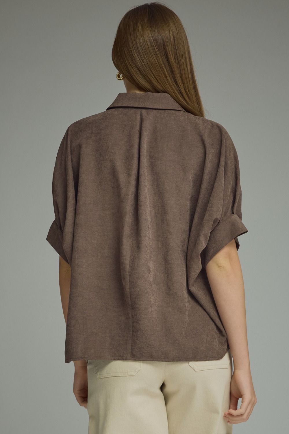 Brown dolman  sleeve top