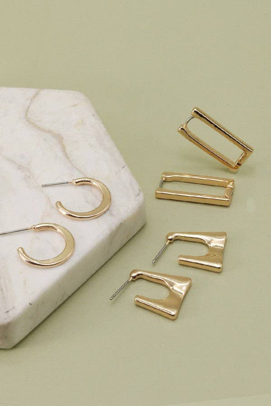 Geo Mini Trio Earring Set
