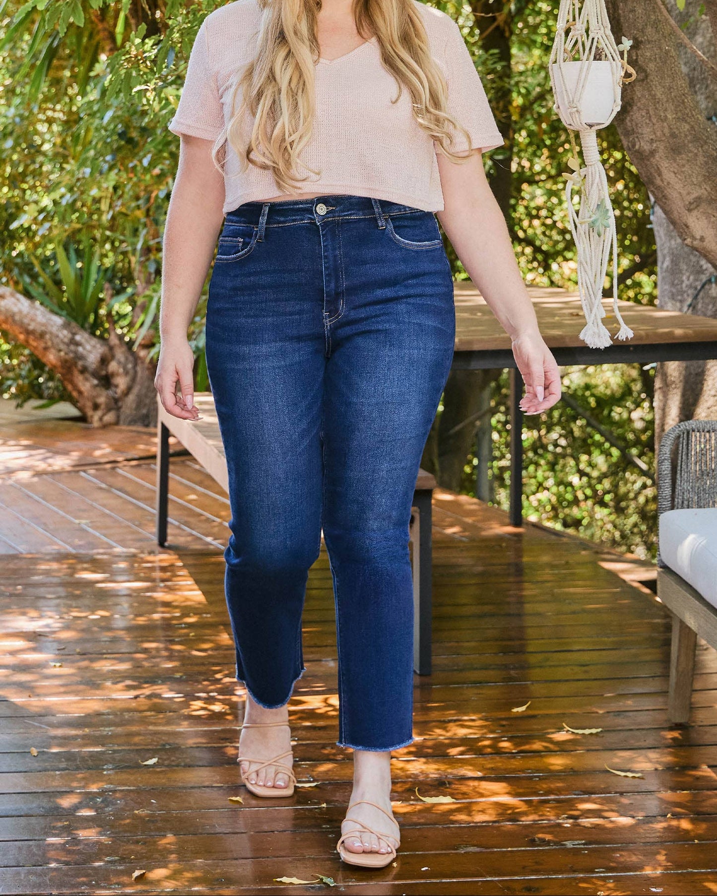 Vervet High Rise Slim Straight Dark Jean Plus