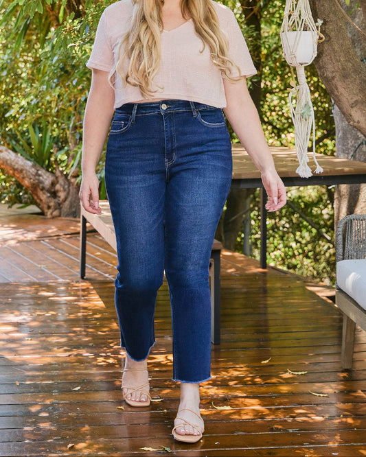 Vervet High Rise Slim Straight Dark Jean Plus