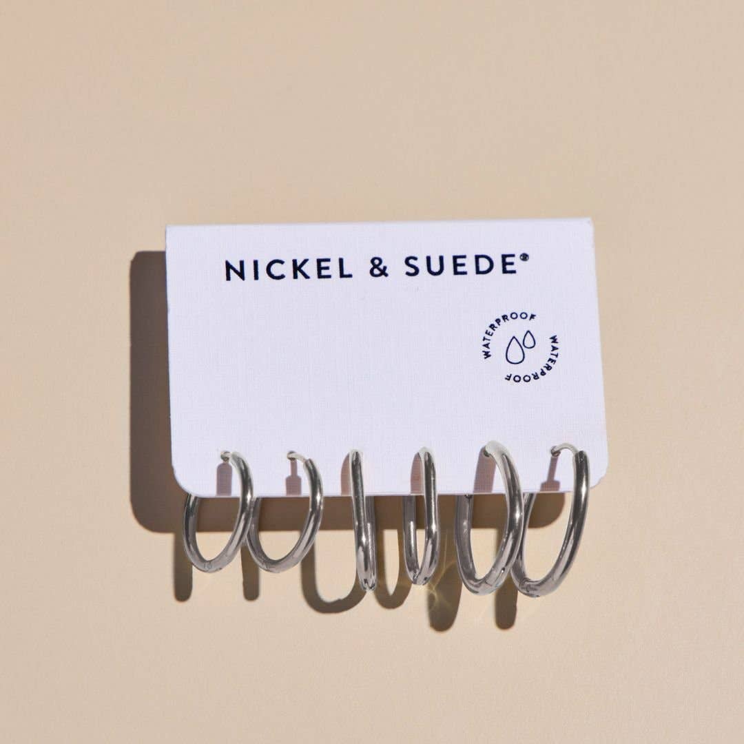 Silver Everyday Hoop Earring Set
