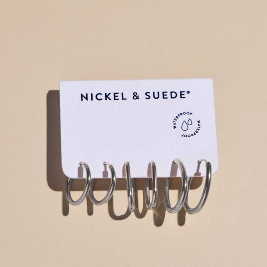 Silver Everyday Hoop Earring Set