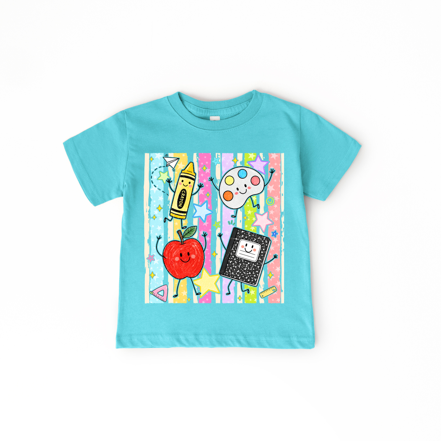 Back to School Doodles Apple Pencil Notebook Kids Shirt