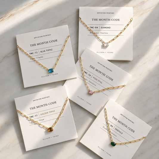 The Month Code Birthstone Necklace Collection