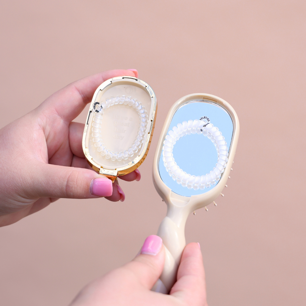 Teletie Mini Detangler Brush for Medium Hair - Tan