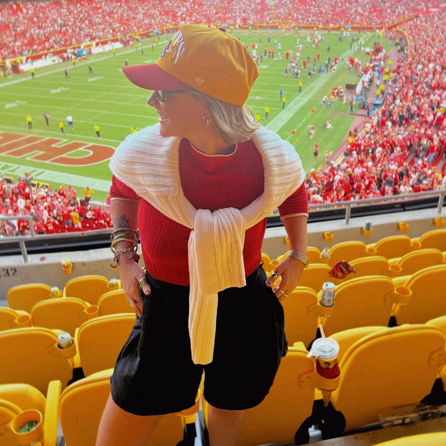 Red & White Checkered Enamel Huggies Nickel & Suede