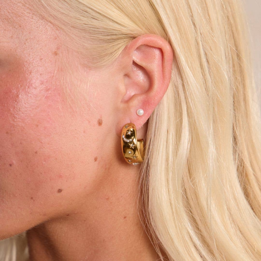 Celestial Waterproof Hoop Earrings