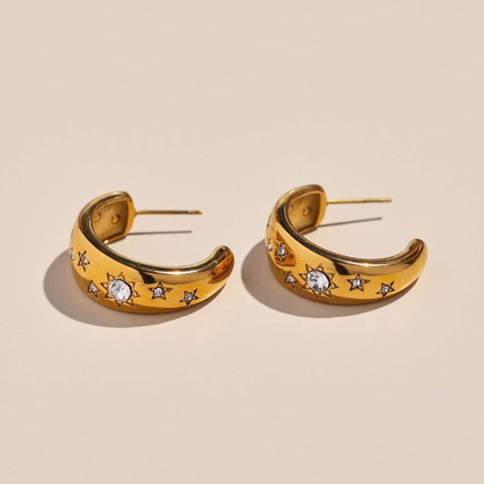 Celestial Waterproof Hoop Earrings
