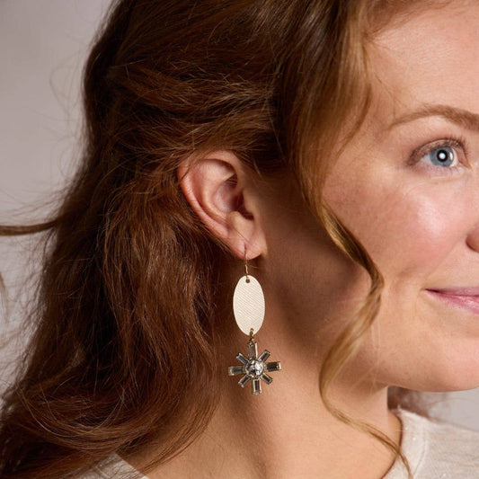 Vanilla Shimmer Zoe - Nickel & Suede