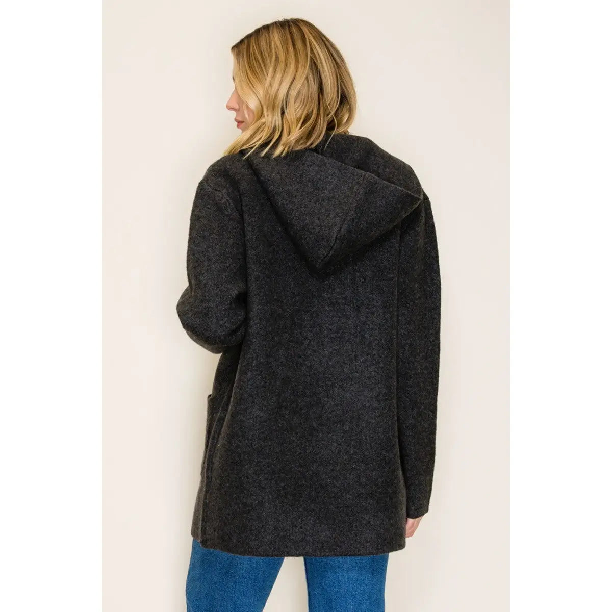Charcoal Heavy Hoodie Sweater Cardigan