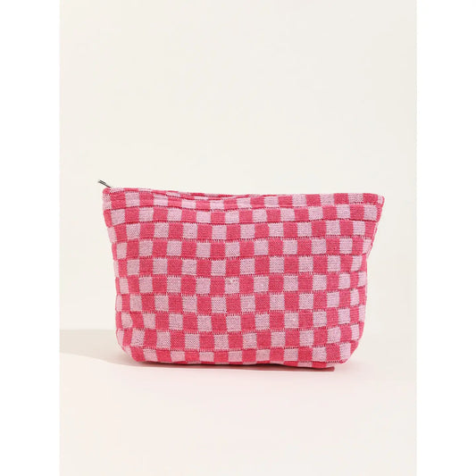 Travel Checker Makeup Cosmetic Pouch Bag