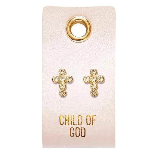 Child of God Earrings - leather tag