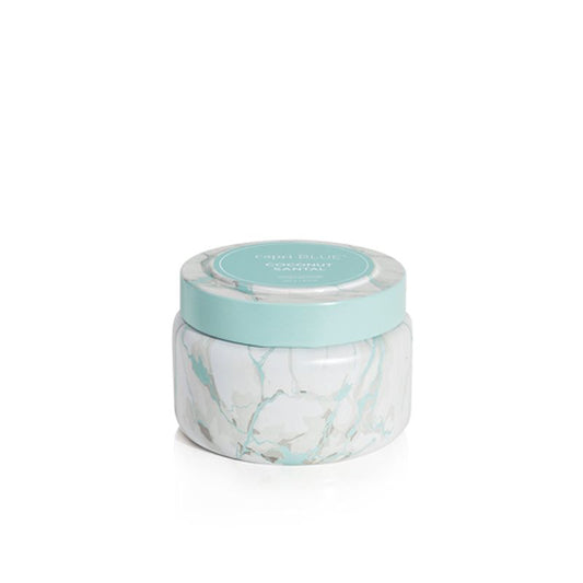 COCONUT SANTAL MODERN MARBLE PRINTED TRAVEL TIN, 8.5 oz