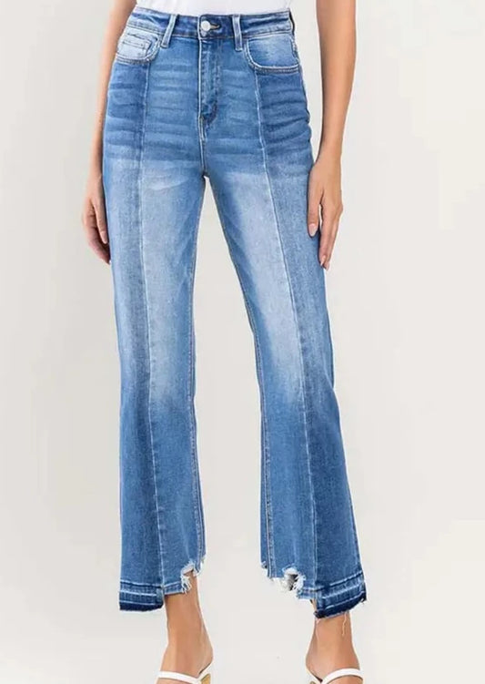 Flying Monkey High rise crop contrast jean