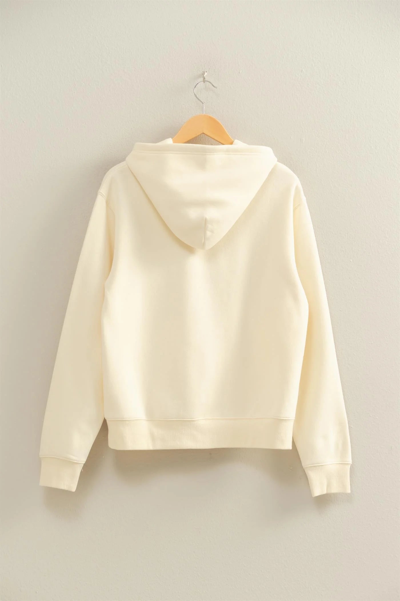 Cream Essential Comfort Hoodie With Kangaroo Pocket