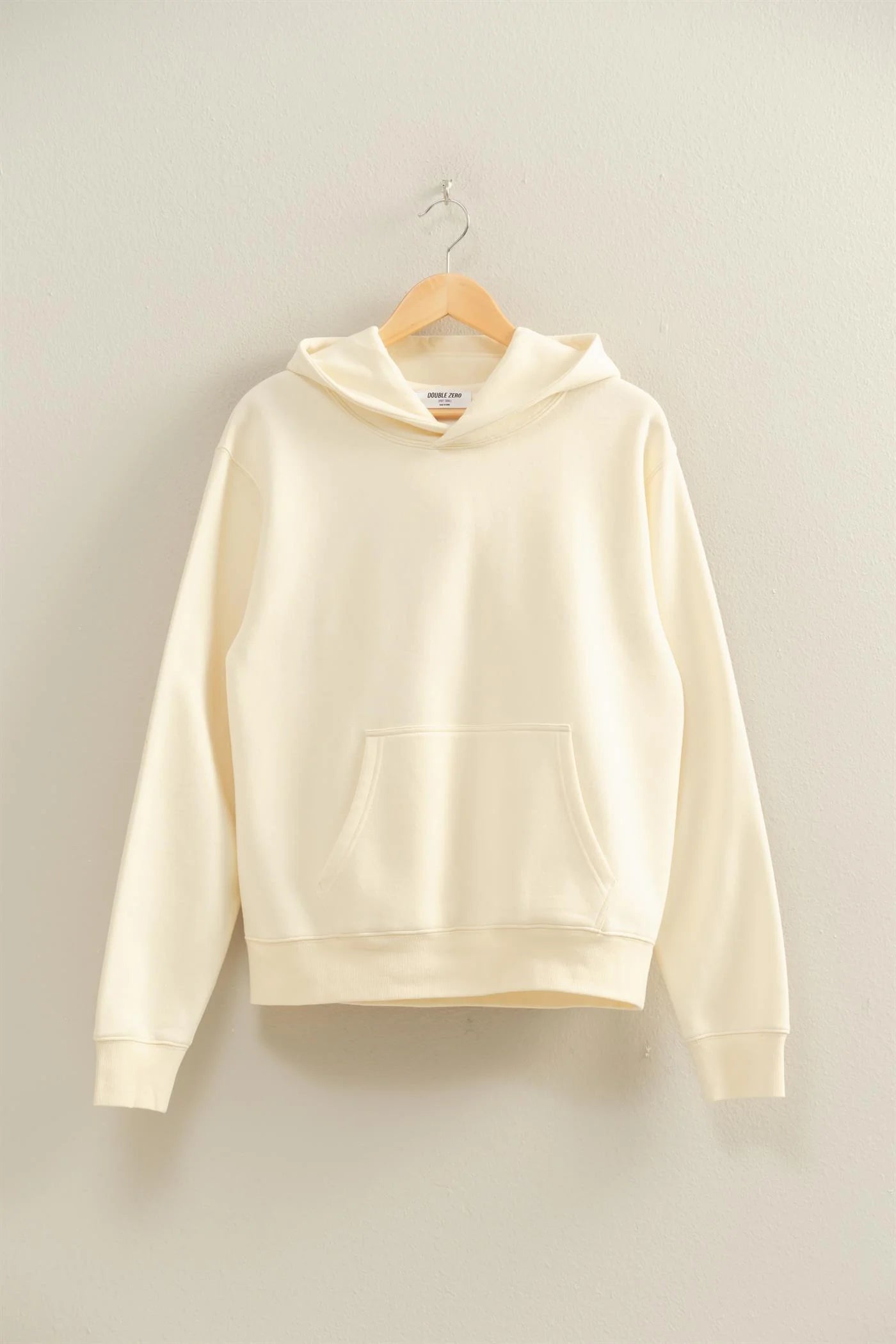 Cream Essential Comfort Hoodie With Kangaroo Pocket