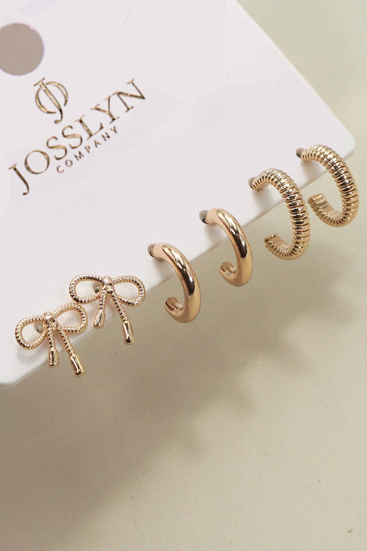 Mini Bow Hoop Trio Set
