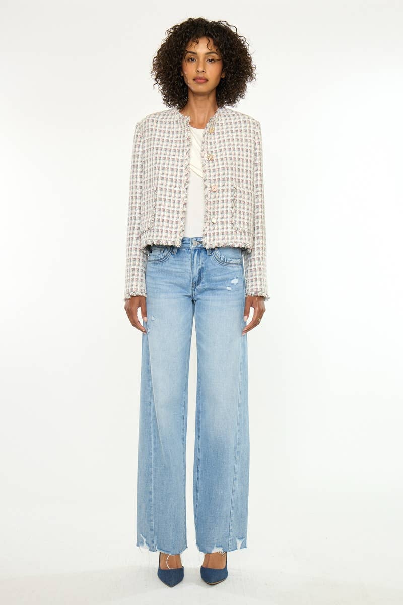 Kan Can Mid Rise Wide Leg Medium light wash