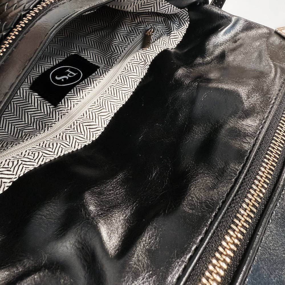 Wrenlee Woven Flap Crossbody (Black or Brown)