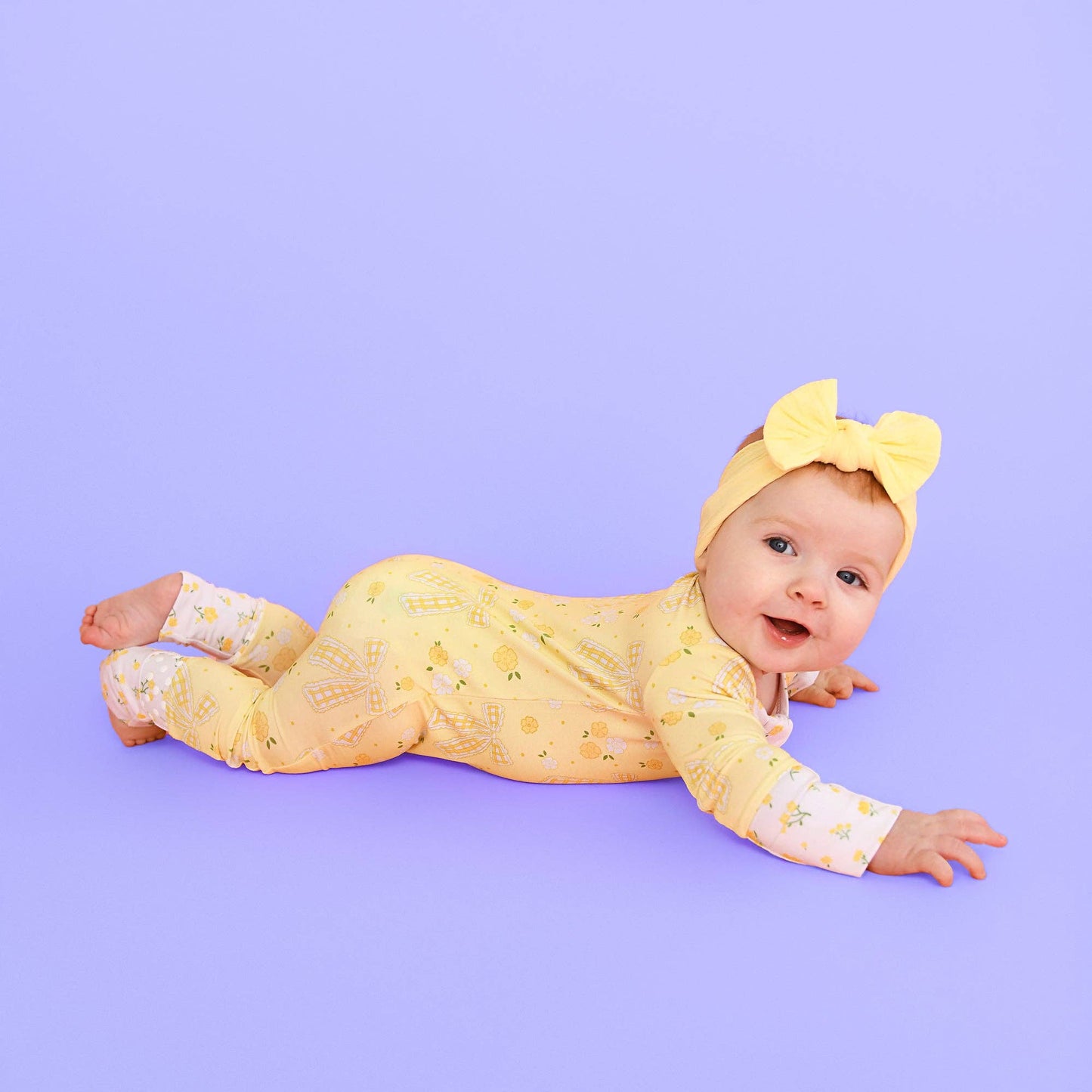 Lola ZIP Bamboo One Piece Floral Baby Outfit