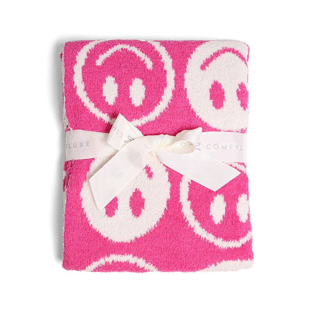 Smile Patterned Reversible Kids Throw Blanket