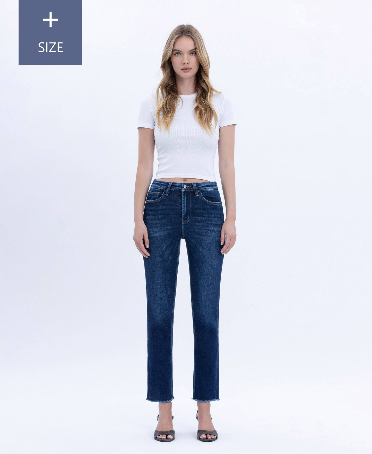 Vervet High Rise Slim Straight Dark Jean Plus