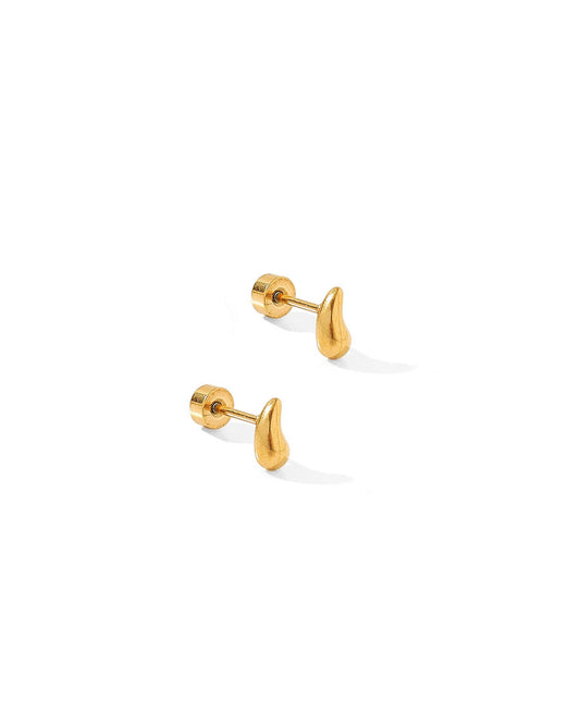Screwback Stud Earrings - Emma Gold