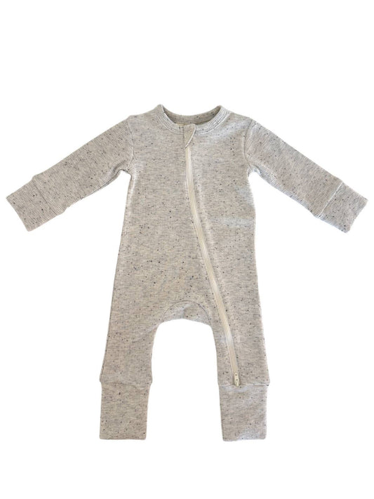 Baby Heather Speckle / 2-Way Zip Romper
